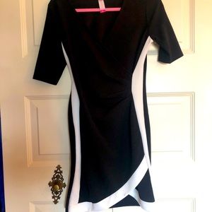 Professional light black and white dress
